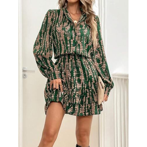 Leriya Fashion Viscose Rayon Western Mid-Thigh Length Women Party Dress (Lf-Wd1269_Green