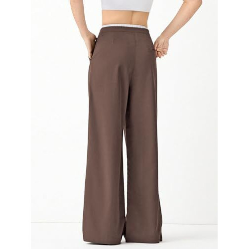 Leriya Fashion Women's High Waist Wide Leg Trousers | Casual & Formal Pants For Women |Loose Fit Track Pants | Gymwear | Cargo Pants | Elegant Office Wear | Stylish Jeans Look (Lf-Tr1168-S-Brown)