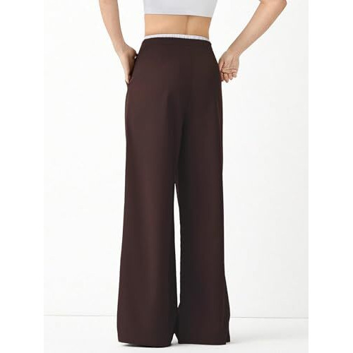Leriya Fashion Women's High Waist Wide Leg Trousers | Casual & Formal Pants For Women |Loose Fit Track Pants | Gymwear | Cargo Pants | Elegant Office Wear | Stylish Jeans Look (Lf-Tr1169-S-Coffee)