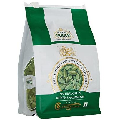 Emperor Akbar Cardamom (Elaichi)- 100g - Green Cardamom in Superior Aroma-lock Pack (Green Grade  7 to 8mm)