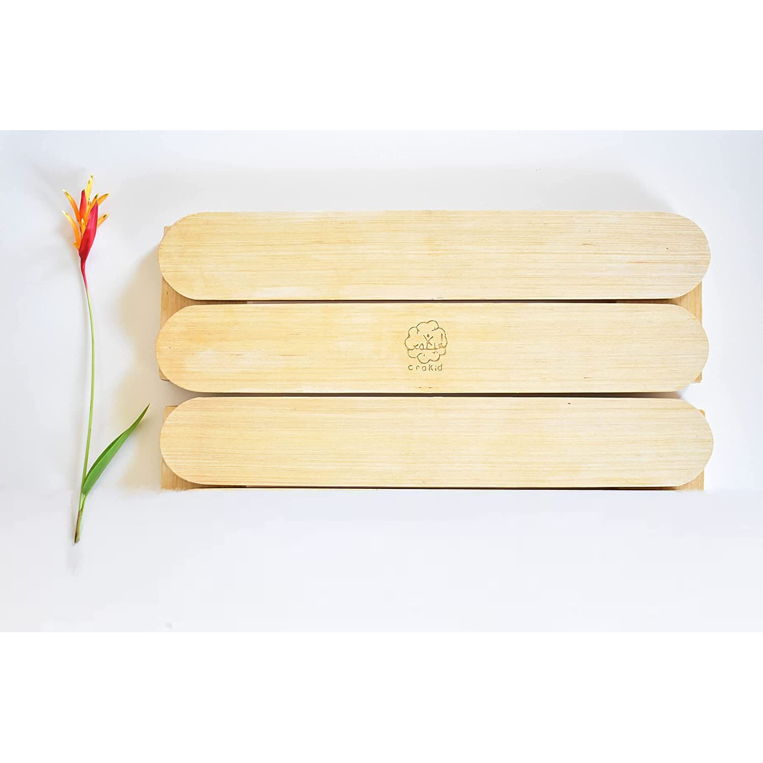 Crakid Wooden Balance Beam Board | Kids Montessori Toy | Montessori Furniture (3 Beam | 4 Connector)