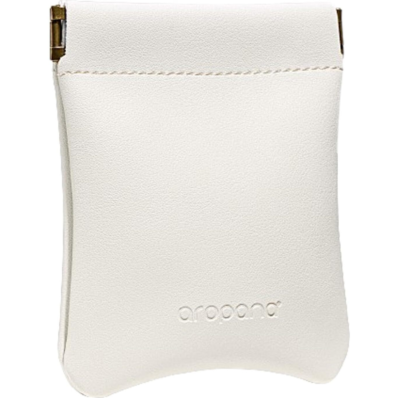 Aropana Self Closing Leather Travel Organiser Earphone AirPods Case Cosmetic Makeup Pouch Jewellery Bag Contact Lens Pouch Card Holder Mini Wallet for Girls & Women (8.5CM  11CM) Snow White