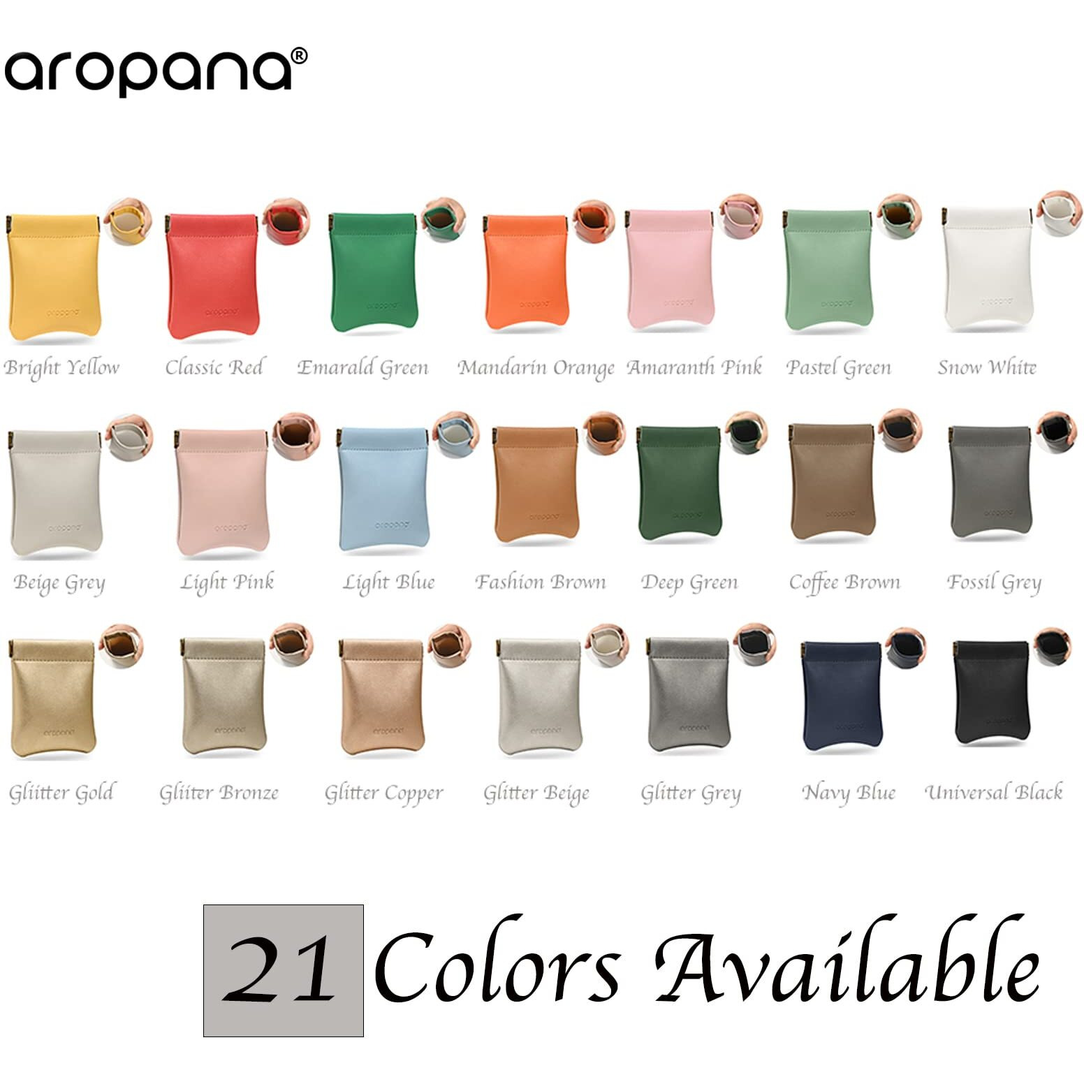 Aropana Self Closing Leather Travel Organiser Earphone AirPods Case Cosmetic Makeup Pouch Jewellery Bag Contact Lens Pouch Card Holder Mini Wallet for Men & Women (8.5CM  11CM) Glitter Copper