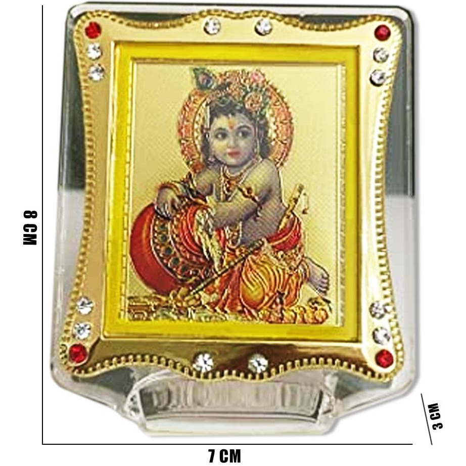 Shoppersduniya Laddu Gopal Little Krishna Idol for Car Dashboard Showpiece Office Home Dcor