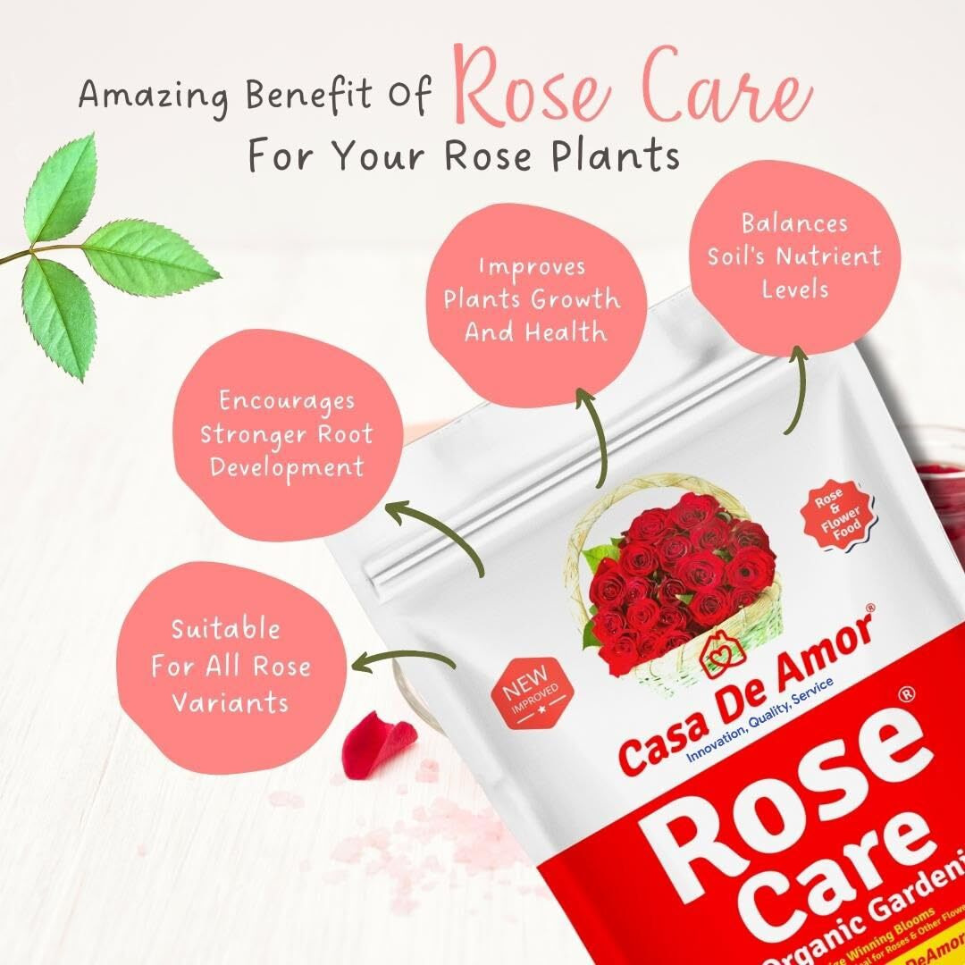 Casa De Amor Rose Care Organic Essential Plant Food for Rose Plants (900 Gram)