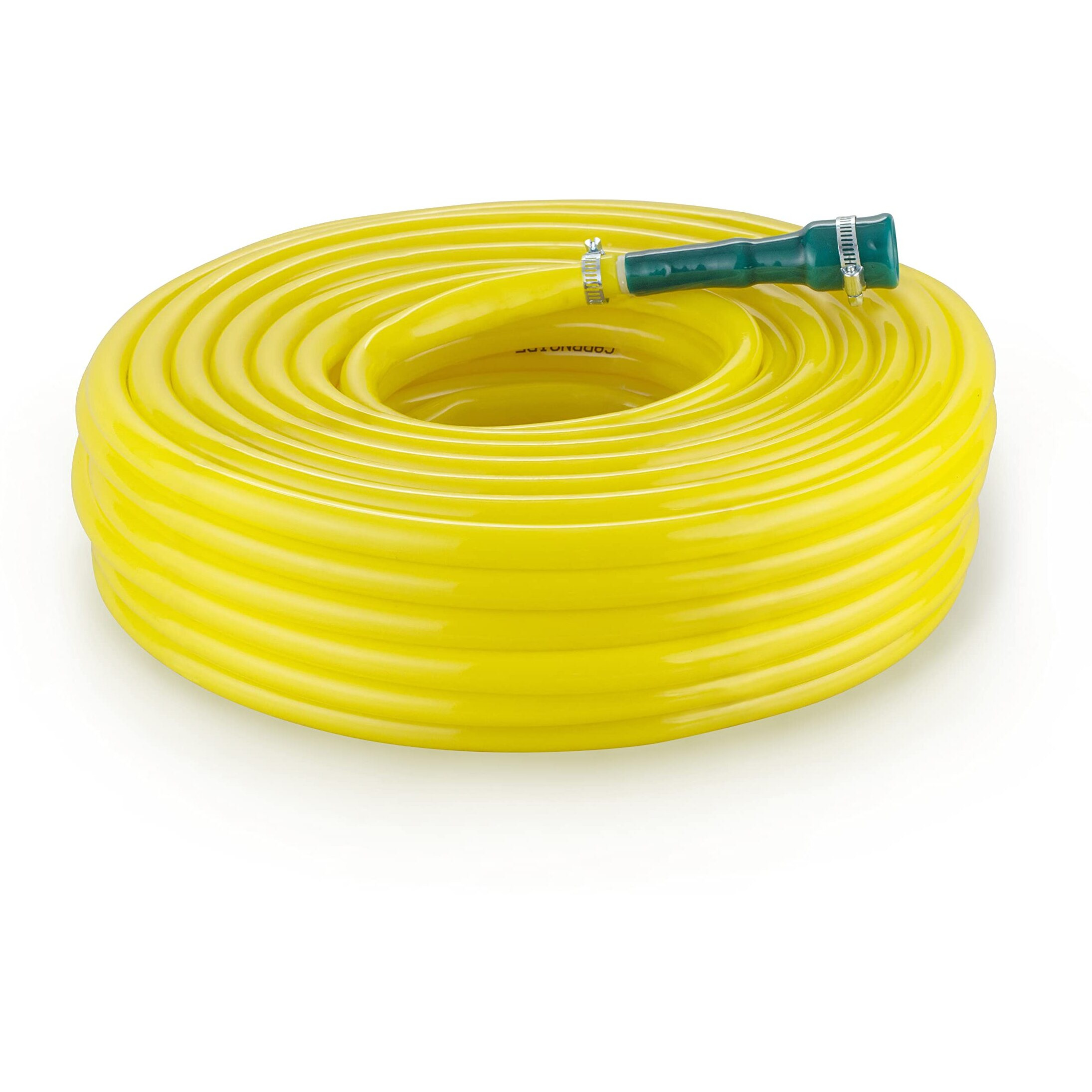 Garbnoire 15 Meter 0.5 Inch PVC Yellow Water Pipe| Lightweight, Durable & Flexible| Hose with Accessories Connector & Clamps| Watering Garden, Cleaning, Outdoor-Indoor Use (15 Meter (49.21 Feet))