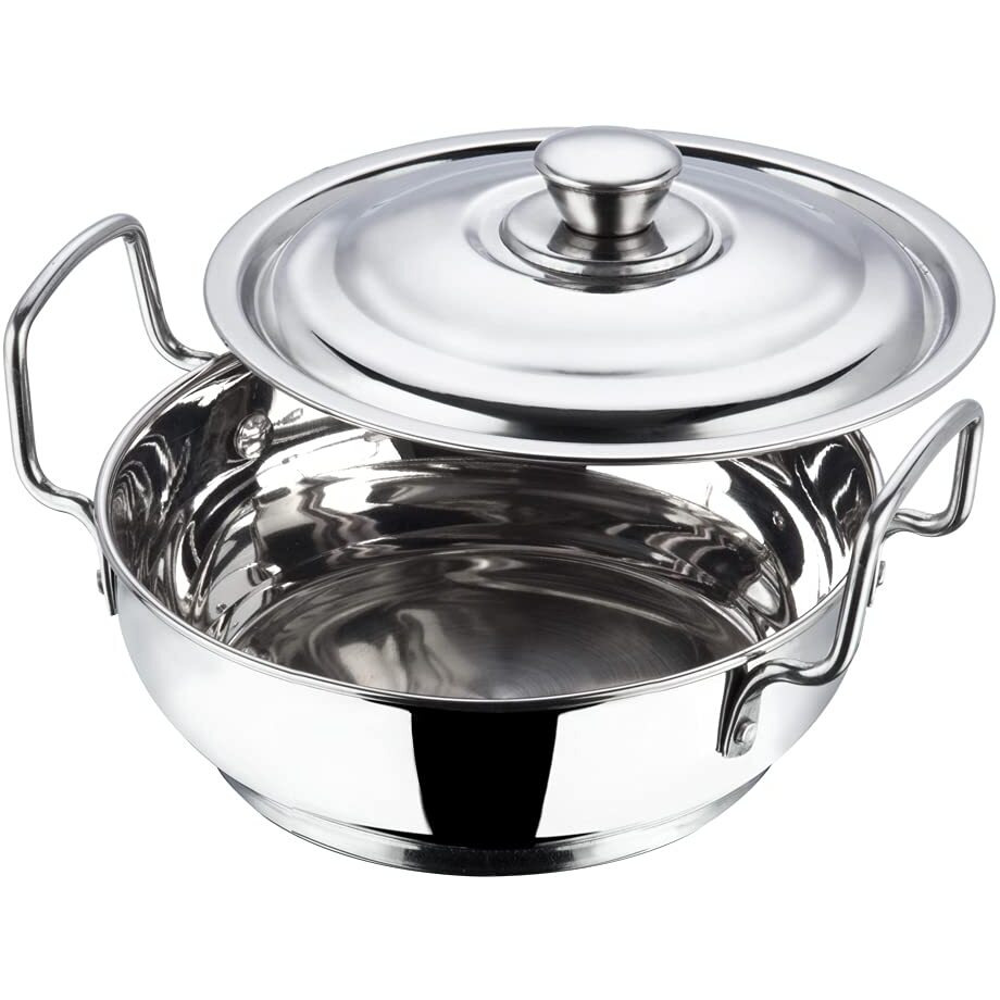 Vinod Kitchen in The Box Stainless Steel Cookware Combo Set of 25 Pcs | Multipurpose Kitchen Set for Cooking | Bartan/Donga Set | Induction and Gas Base- Silver