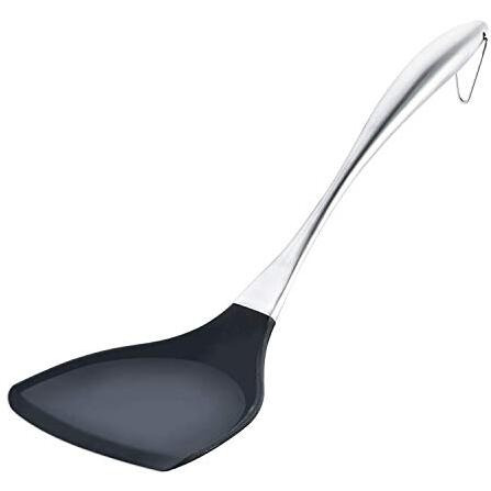 CARTBURG Silicone Non-Stick Spatula Fish Turner with Stainless Steel Metal Handle, Non-Stick Rubber Kitchen Utensil for Fish, Eggs, Heat Resistant Silicone Utensils Turner for Kitchen Cooking(Multicolour)