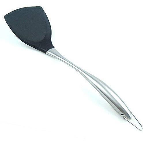 CARTBURG Silicone Non-Stick Spatula Fish Turner with Stainless Steel Metal Handle, Non-Stick Rubber Kitchen Utensil for Fish, Eggs, Heat Resistant Silicone Utensils Turner for Kitchen Cooking(Multicolour)
