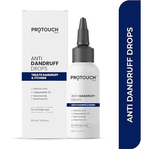 PROTOUCH Anti Dandruff Drops (Serum) - Niacinamide, 0.5% Salicylic Acid, Oligopeptide, Rosemary Ext | Soothes Itchy, Inflamed Scalp | Nourished Hair | For All Scalp Types - 60 ML