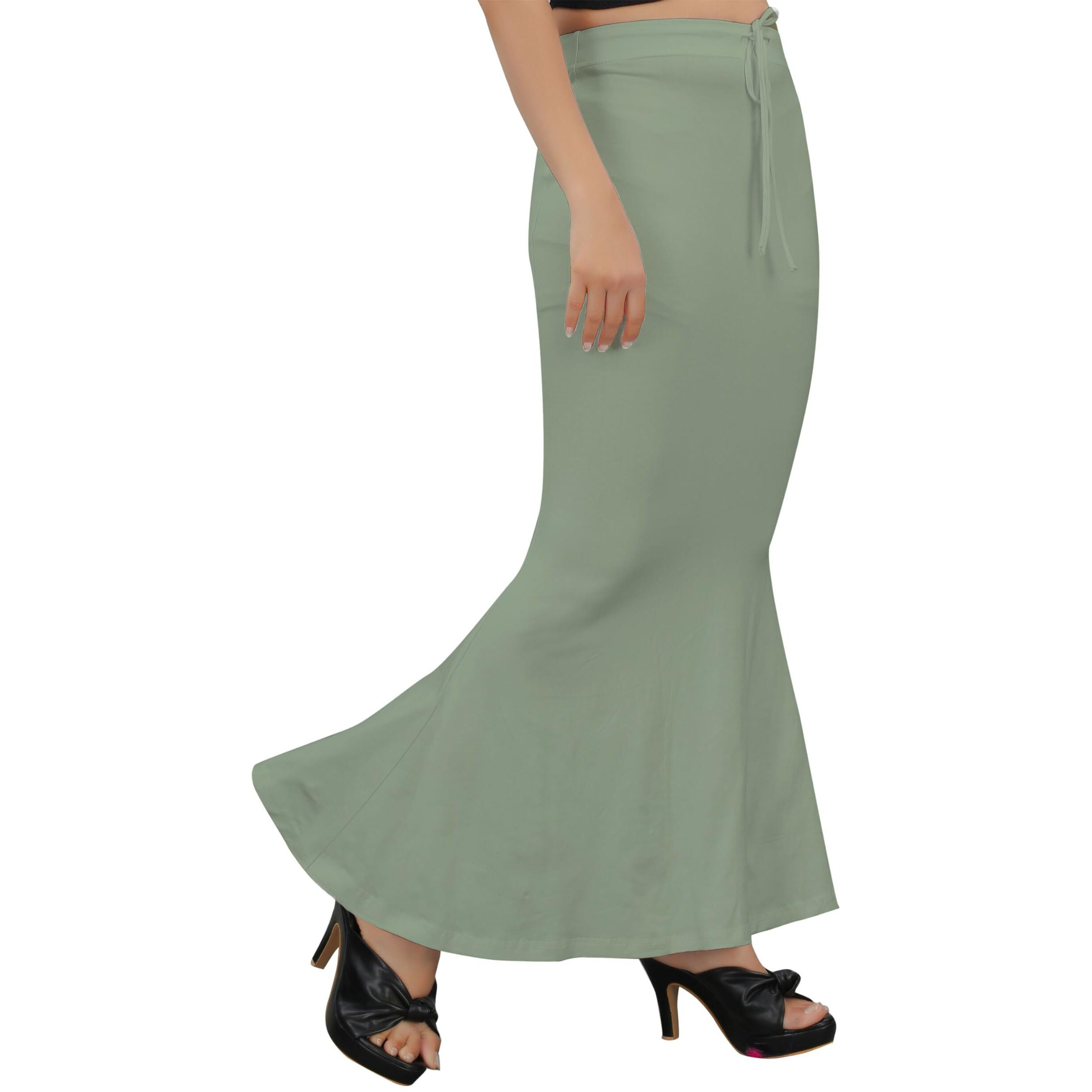 KASHIKAY CREATION Cotton Lycra Saree Shapewear Petticoat for Women, Stretchable Saree Shaper Petticoat Inskirt, Shape wear Dress for Saree, Skirts (X-Large, Pista)
