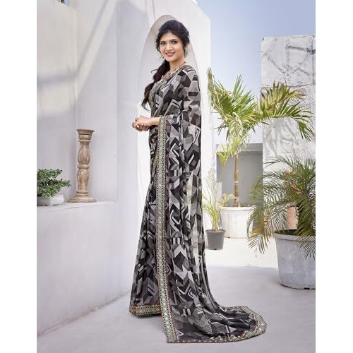 Yashika Woven Georgette Womens Saree (AZ-YS-P1-CHAYA-KIYARA-MAYA-ZUBIYA-Parent_Grey)