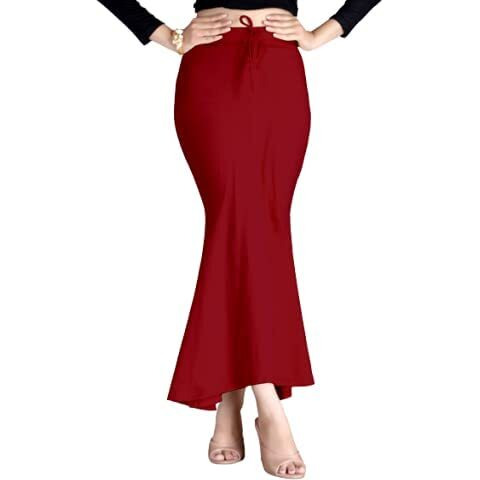 Symvi Cotton Blended Saree Shapewear for Woman (XL, Maroon)
