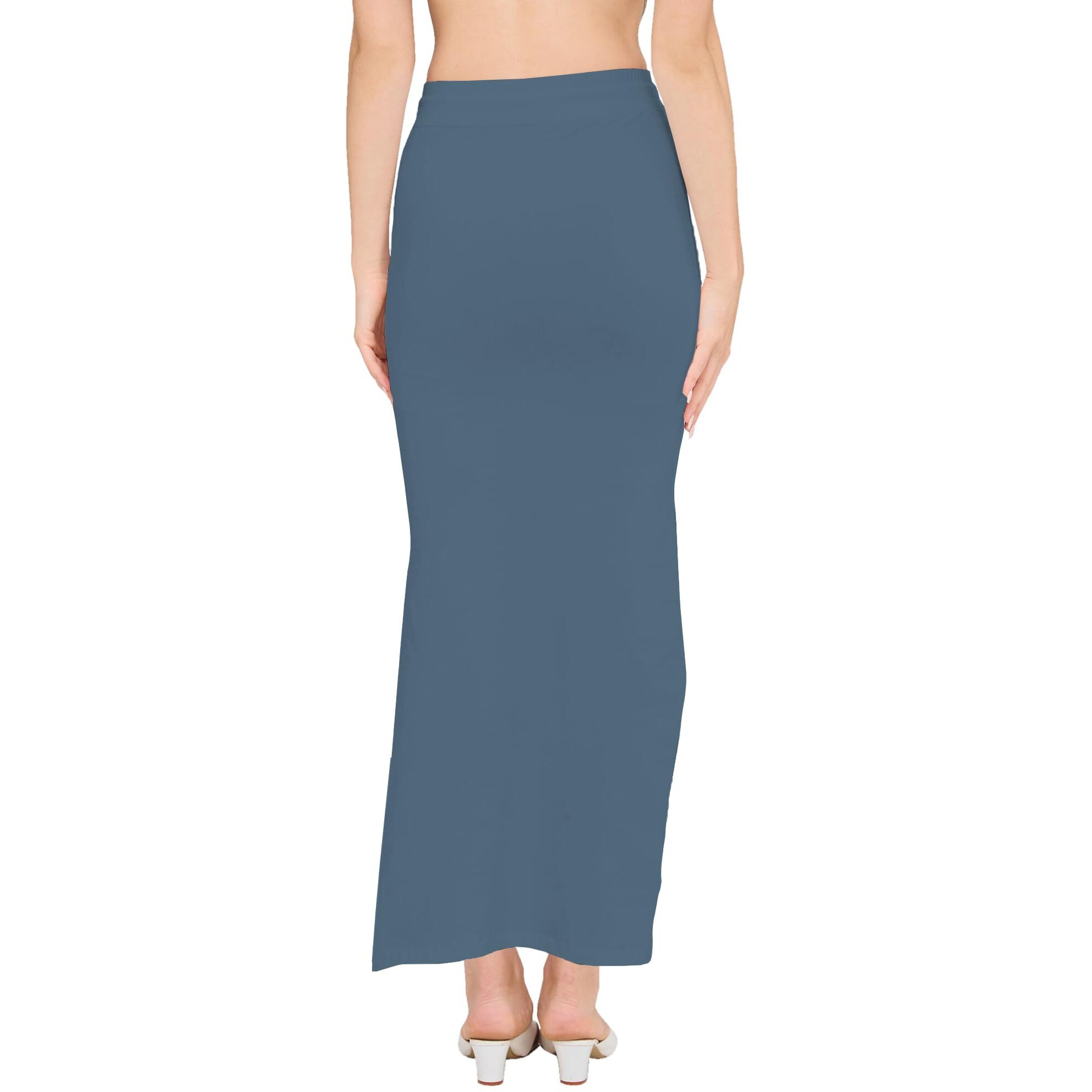 DESI GIRL - Stretchy Cotton Saree Shapewear Petticoat for Women | Fishcut Petticoat with Side Slit for Easy Movement | Shape Wear for Sarees | Petticoat with Drawstring | Smoke Grey | 2XL