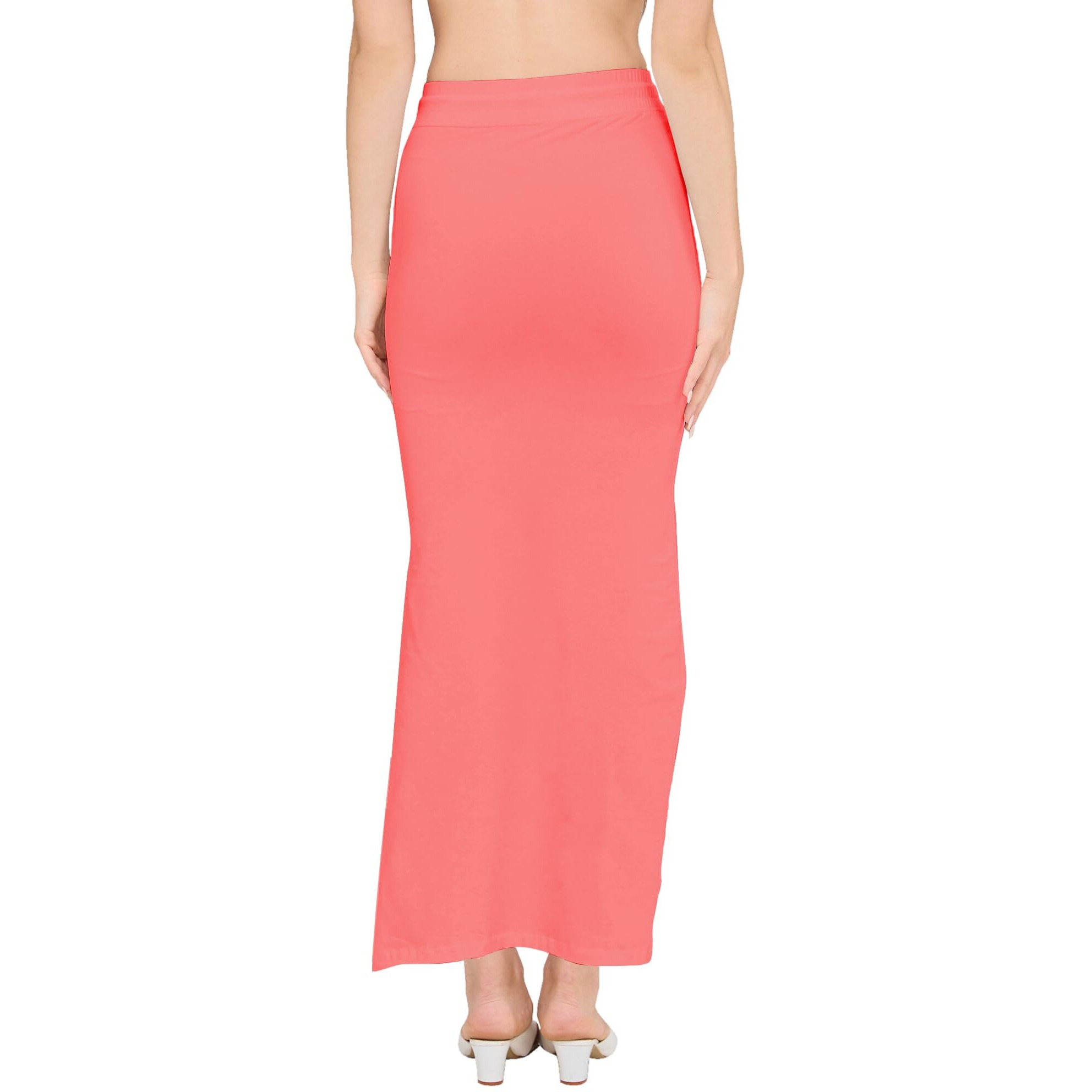 DESI GIRL - Stretchy Cotton Saree Shapewear Petticoat for Women | Fishcut Petticoat with Side Slit for Easy Movement | Shape Wear for Sarees | Petticoat with Drawstring | Neon Orange | 2XL