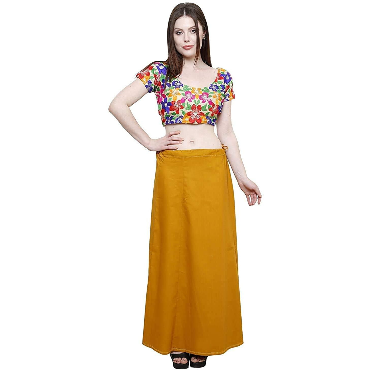 Sabhyatam Girls/Womens 100% Pure Cotton Petticoat Saree Petticoat (Waist Size-44)