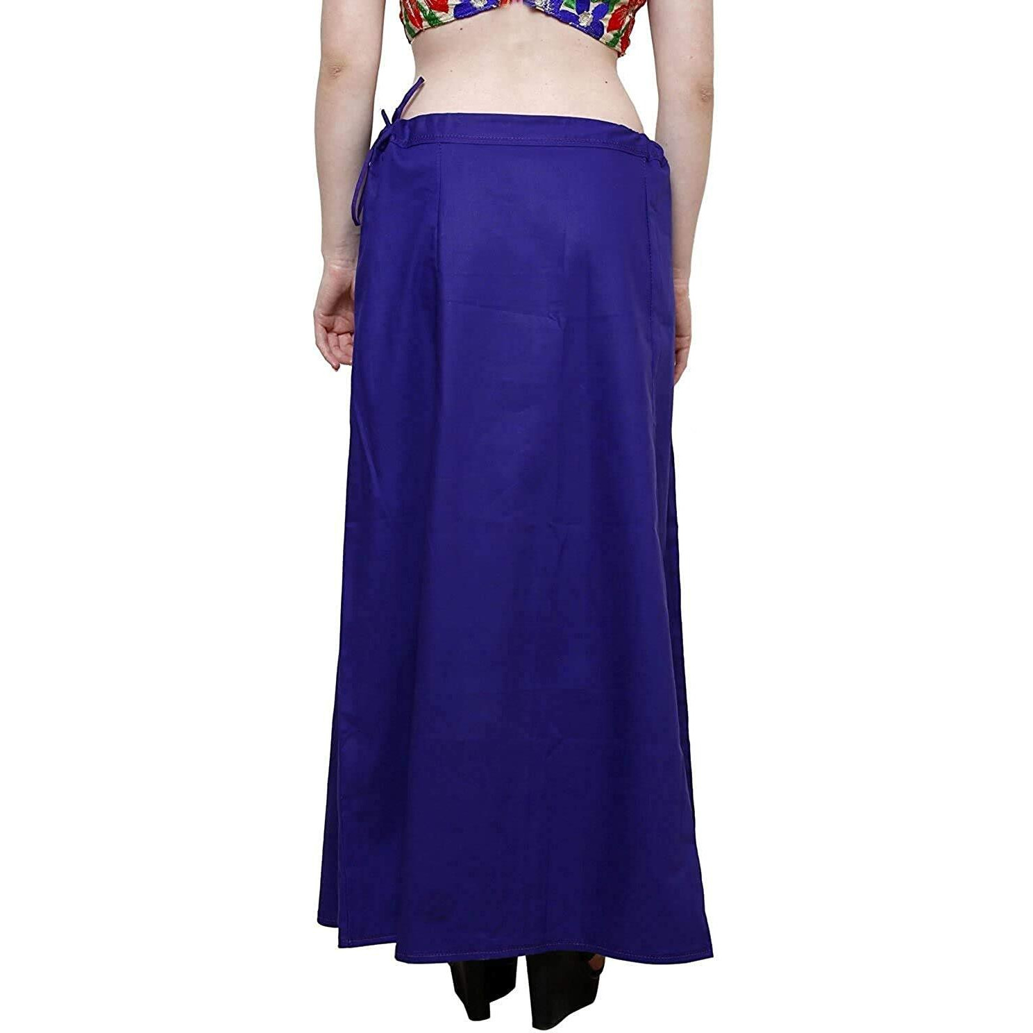 Sabhyatam Girls/Womens 100% Pure Cotton Petticoat Saree Petticoat (Waist Size-38) Royal Blue