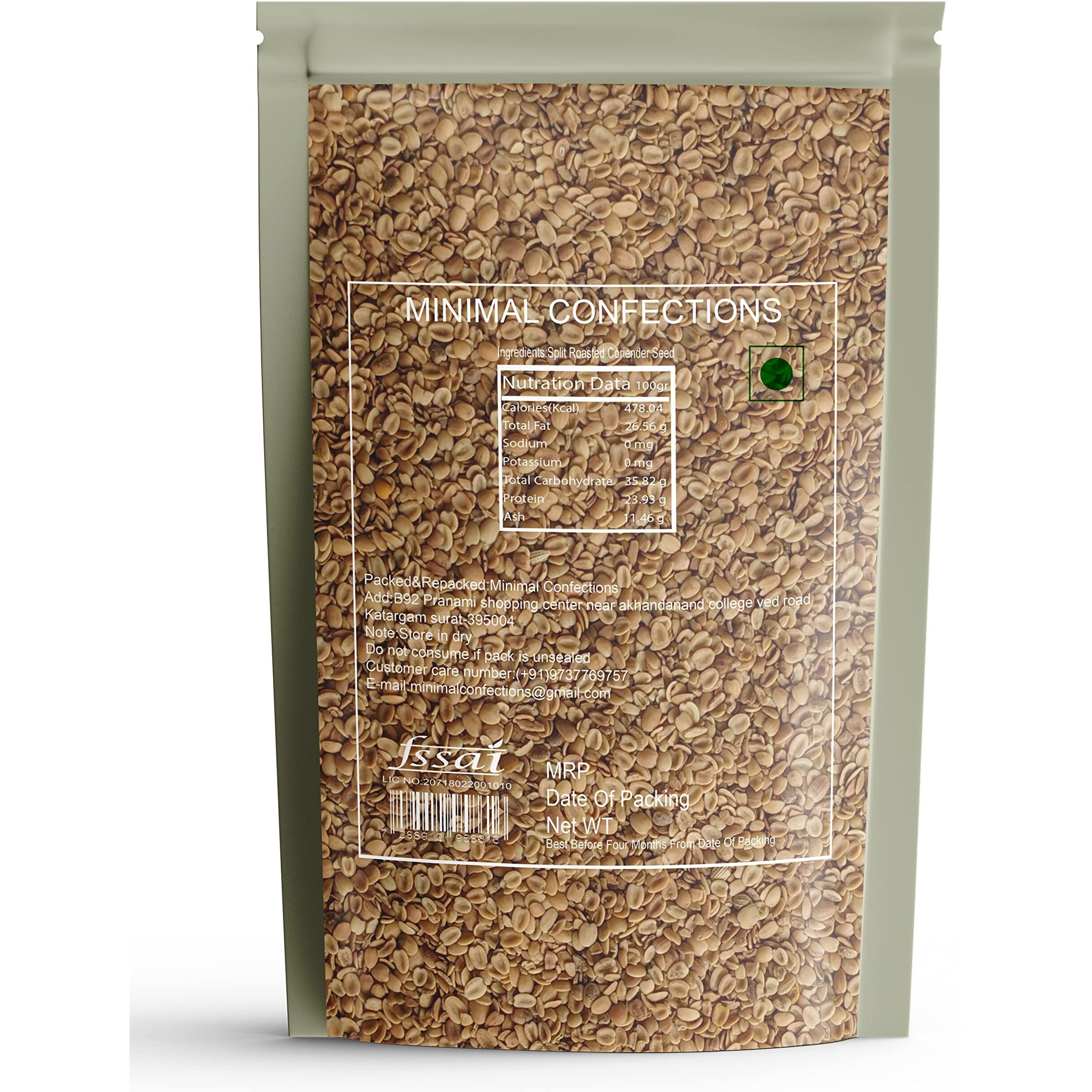 Minimal Roasted Dhana Dal/Roasted And Split Coriander Seed,500Gr