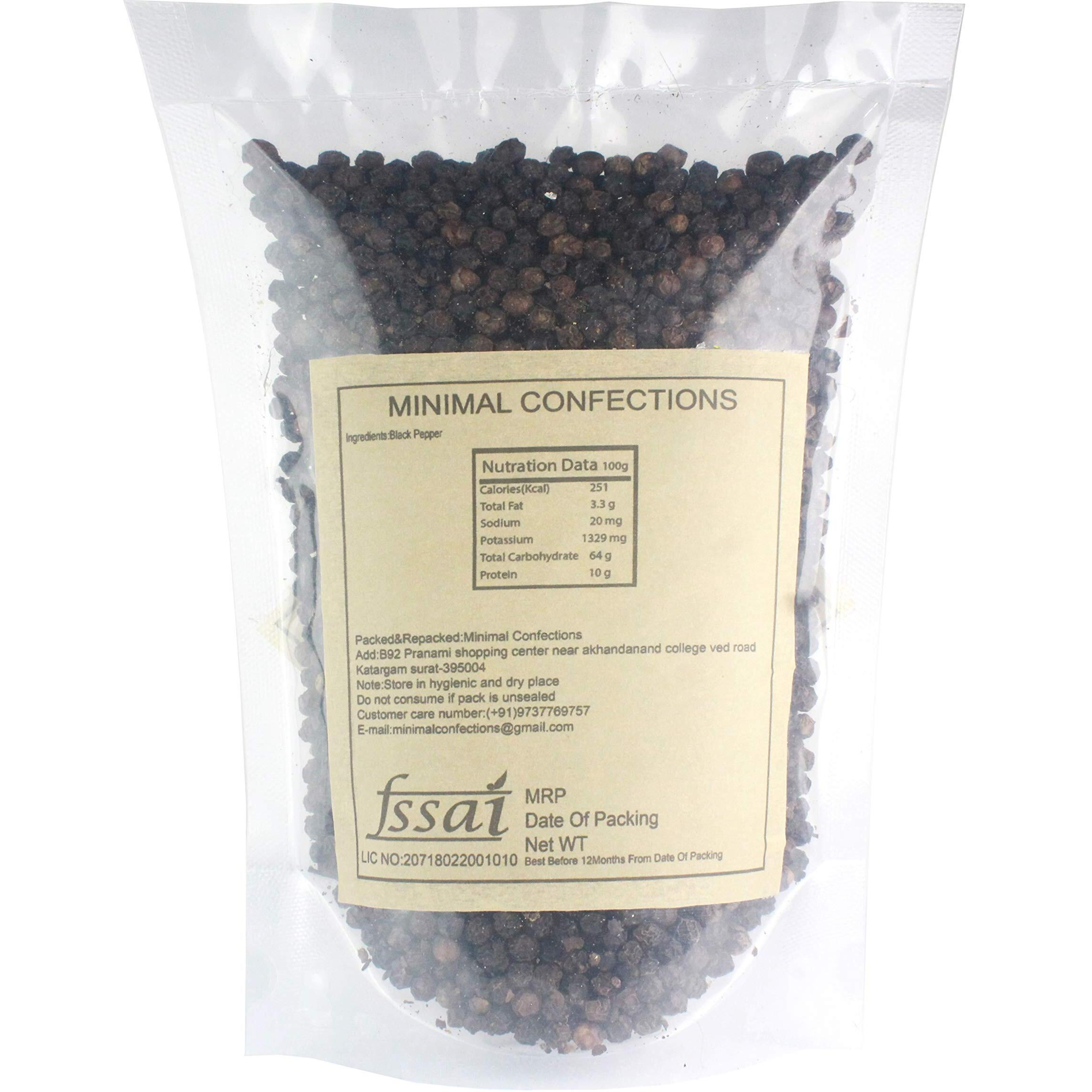 Minimal Whole Black Pepper/Kali Mirch,200g