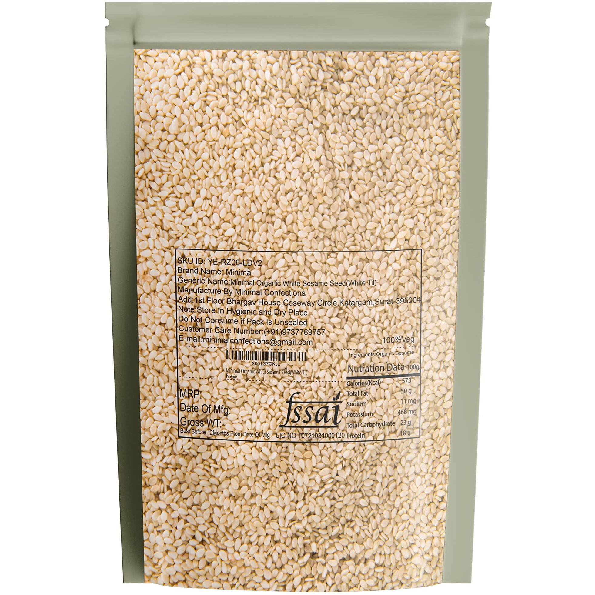 Minimal Organic White Sesame Seed/Whie Till,150g