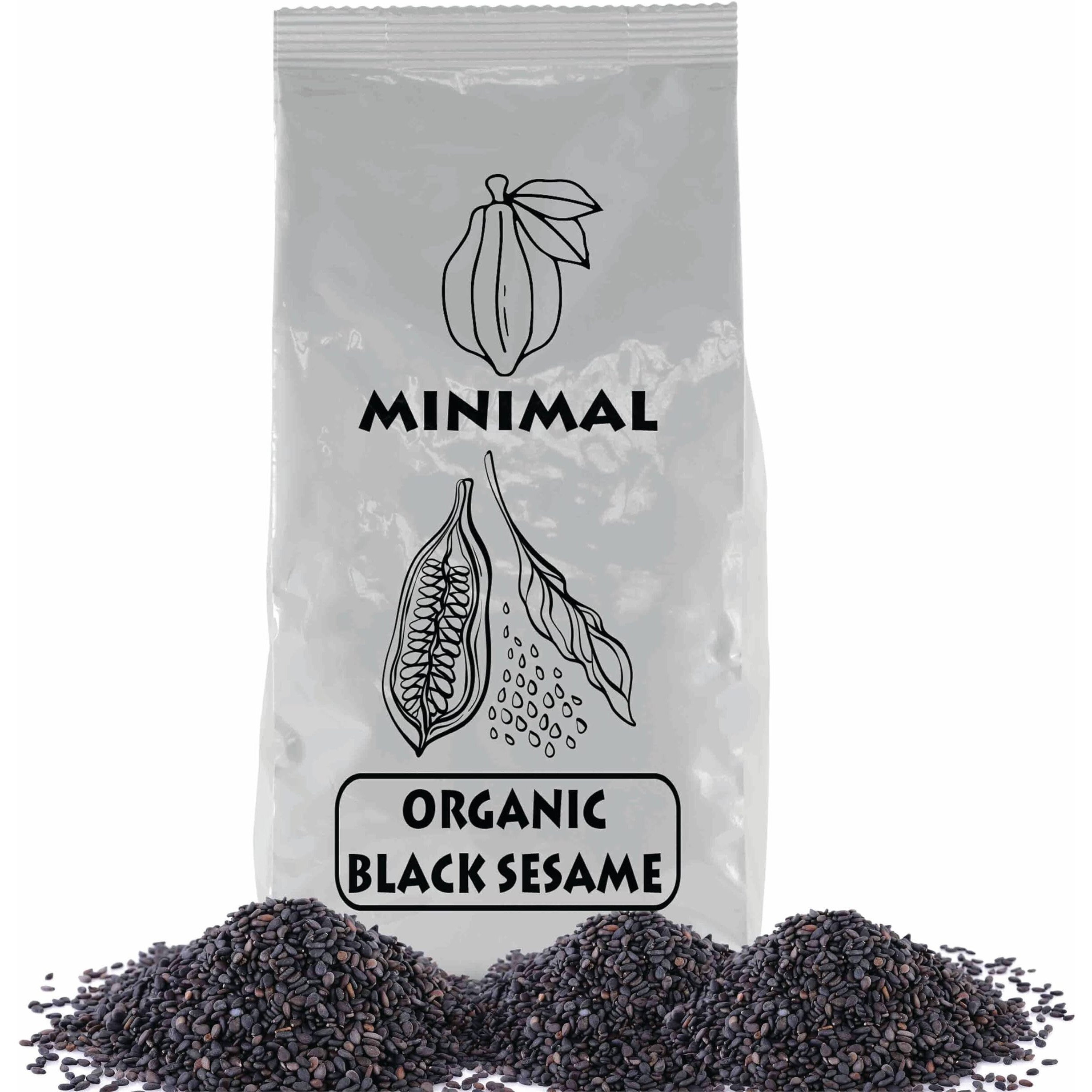 Minimal Raw Organic Black Sesame Seeds 900gm - Til Seeds for Eating Organic Black Gingelly Oil Seeds ( Kaale Til for Weight Loss And Eating Unhulled )