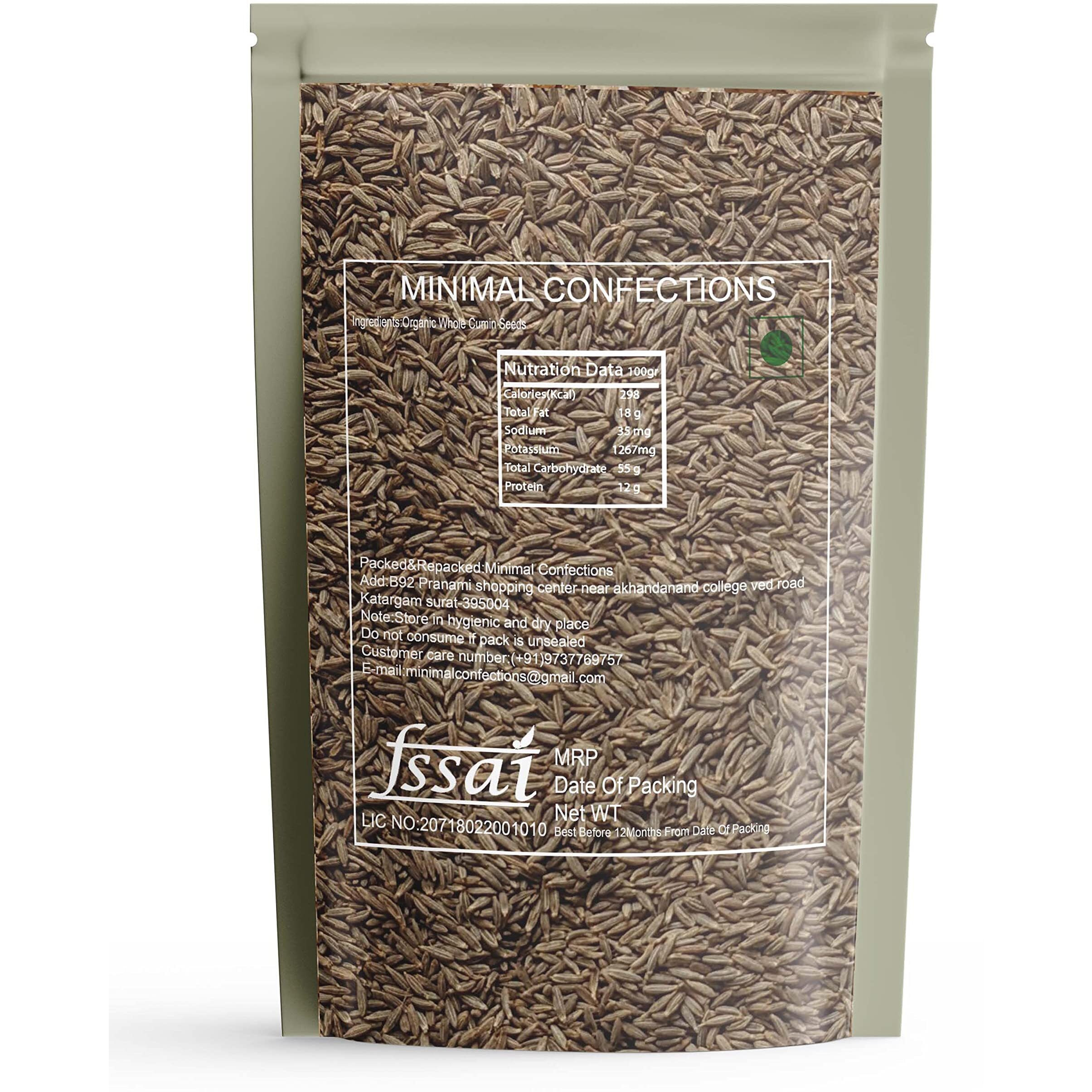 Minimal Whole Organic Cumin Seed/Jeera,250g