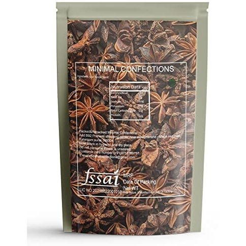 Minimal Organic Star Anise Seed Spice - 100g (Chakri Phool)-Whole Aromatic & Natural