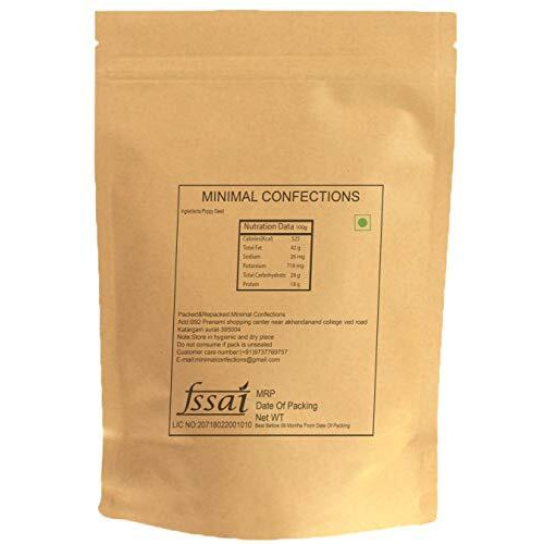 Minimal Poppy Seed, 400g Indian Posto Dana Whole Khus Khus Seed