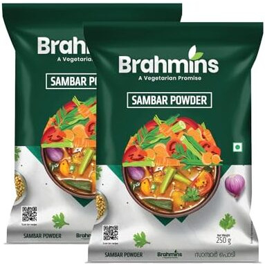 Brahmins Sambar Powder  A Vegetarian Promise| Mixed Masala for Sambar Preparation| 100% Vegetarian| 250g x 2| 500 g