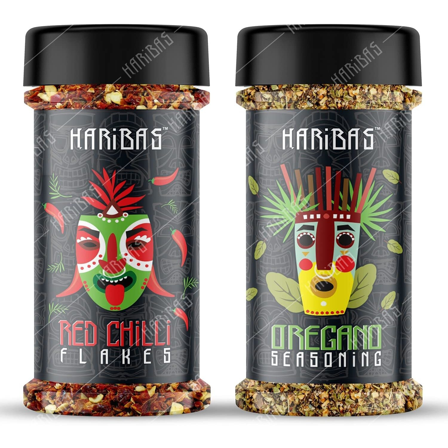 HARIBAS Combo Of Red Chilli Flakes&Oregano Sprinkler,100Gram Each,Natural Ingredients,Chilli Flakes&Oregano Seasonings 100% Pure,Vegetarian Pizza,Pasta,Sandwich Uses,Same Taste Every Time