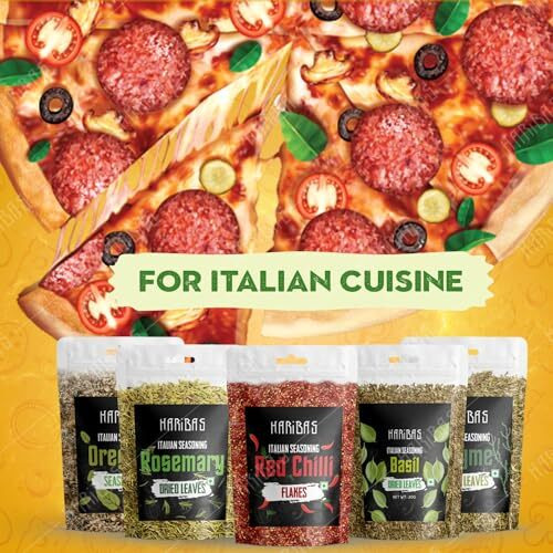 HARIBAS Seasonings Herbs & Spices Thyme, Basil, Chilli Flakes, Oregano & Rosemary 20gm Each | Mixed Herbs Seasonings