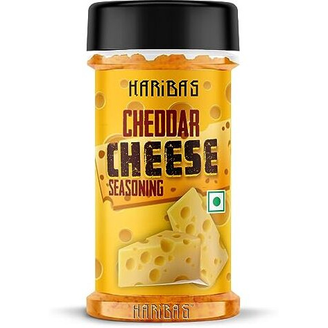 HARIBAS Cheddar Cheese Powder Seasoning 50gm for Popcorn (All Purpose Seasoning) Pasta, Pizza, Fries & Vegetables