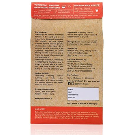 Pahari Roots Lakadong Turmeric Haldi Powder from Meghalaya with High Curcumin Content | 100 GMS
