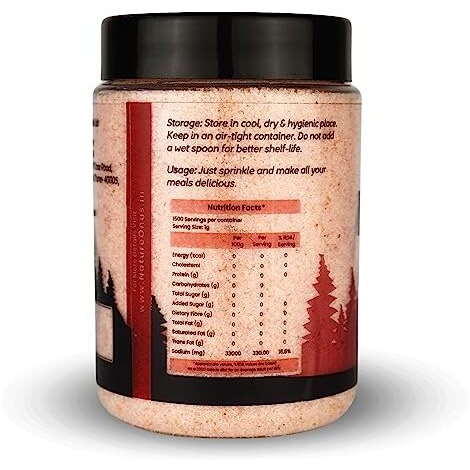 NatureOnus Himalayan Pink Rock Salt 500g | Nutrients and Minerals Rich | Gourmet Grade from Himalayas | No Additives, Unrefined | Natural Substitute of Iodised (Pink Salt in Jar Packing)