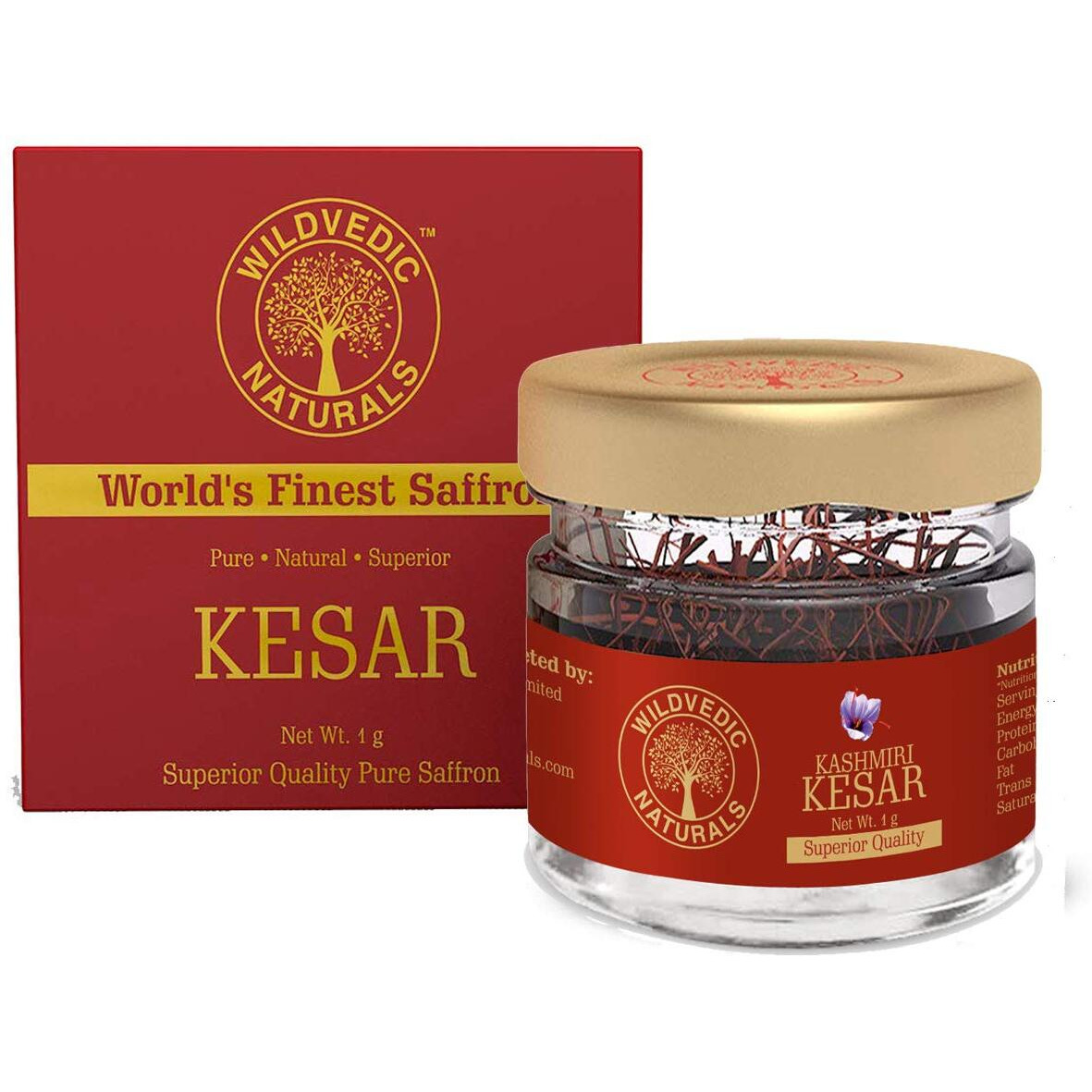WILDVEDIC NATURALS Pure Kasmiri Kesar| Quality Worlds Finest saffron- 2 gram