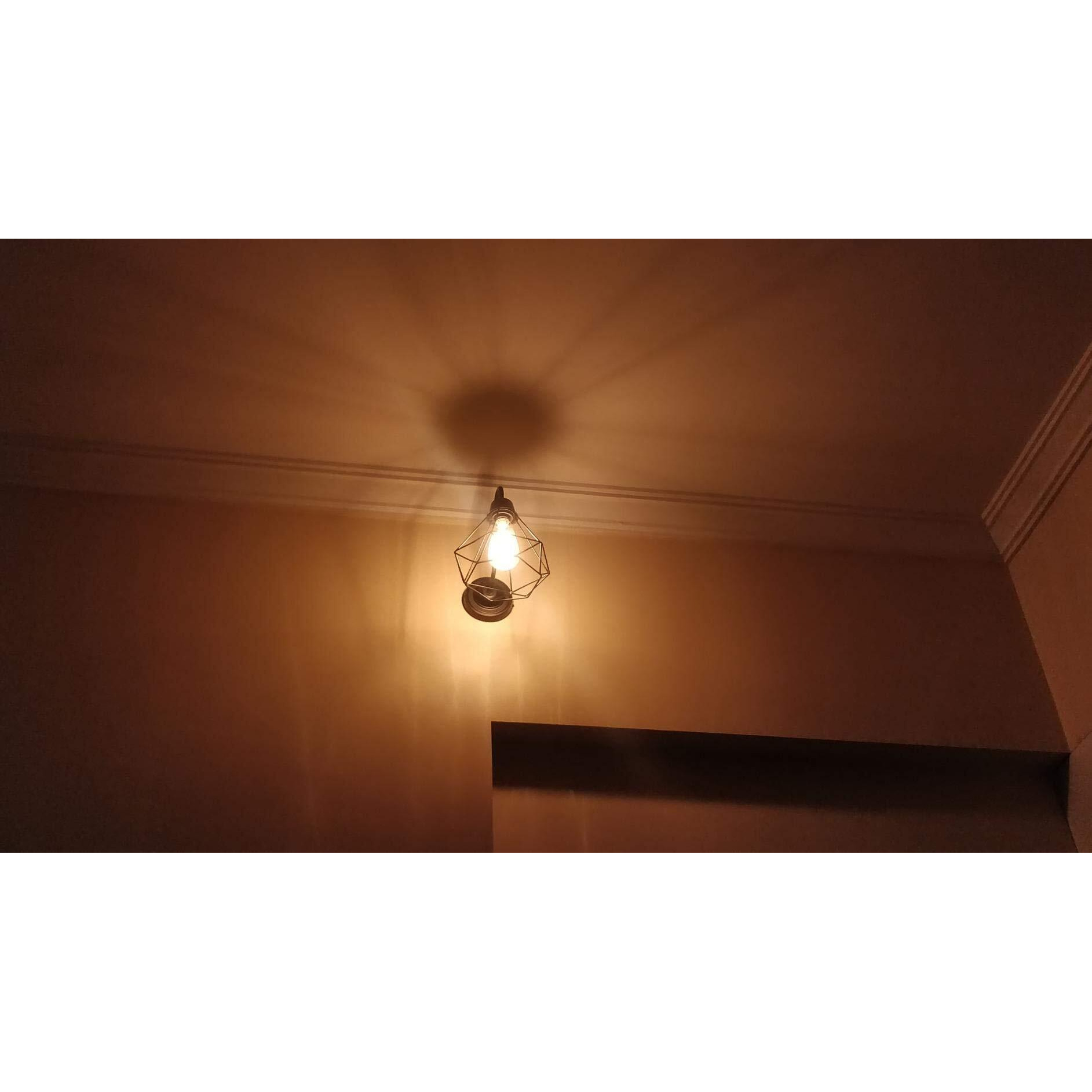 DarkVision Unique Diamond Shape Metal Black Colour Wall Sconce Light Lamp for Living Room | Dining | Bedroom | Restaurants | Coffee Shop | Balcony | Home & Office | Enhance Decor (without Bulb)