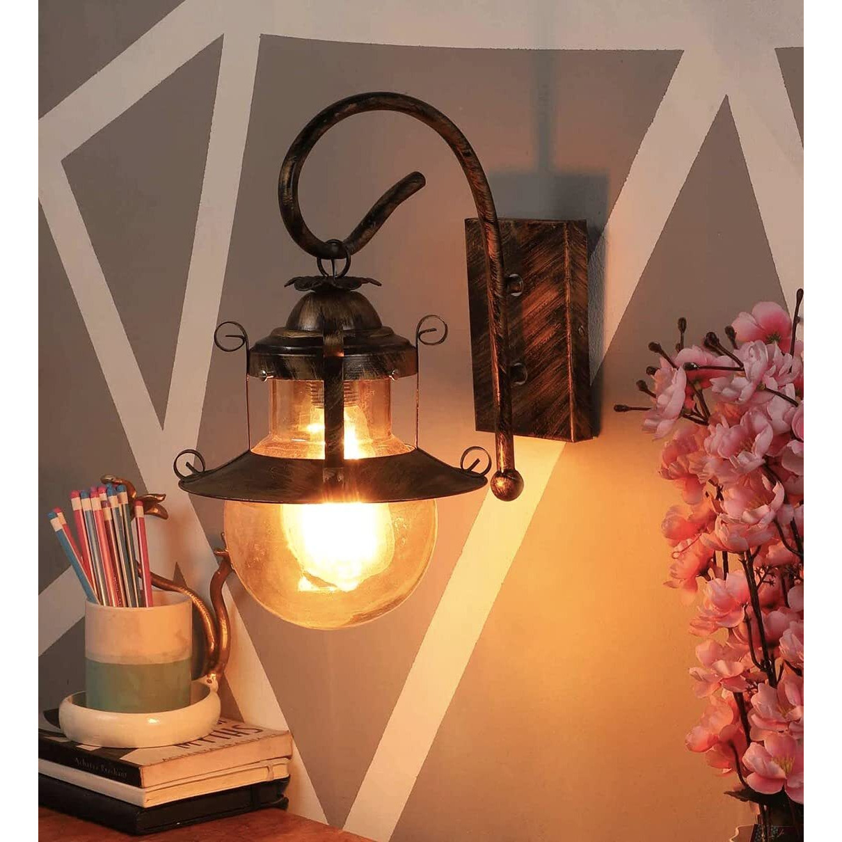 DarkVision Golden Wall Sconce Light, Round Shape for Bedroom, Living room, Caf, Restaurant, Hallway, Kitchen, Over The Dining Table, Hotels, Malls (with Bulb)