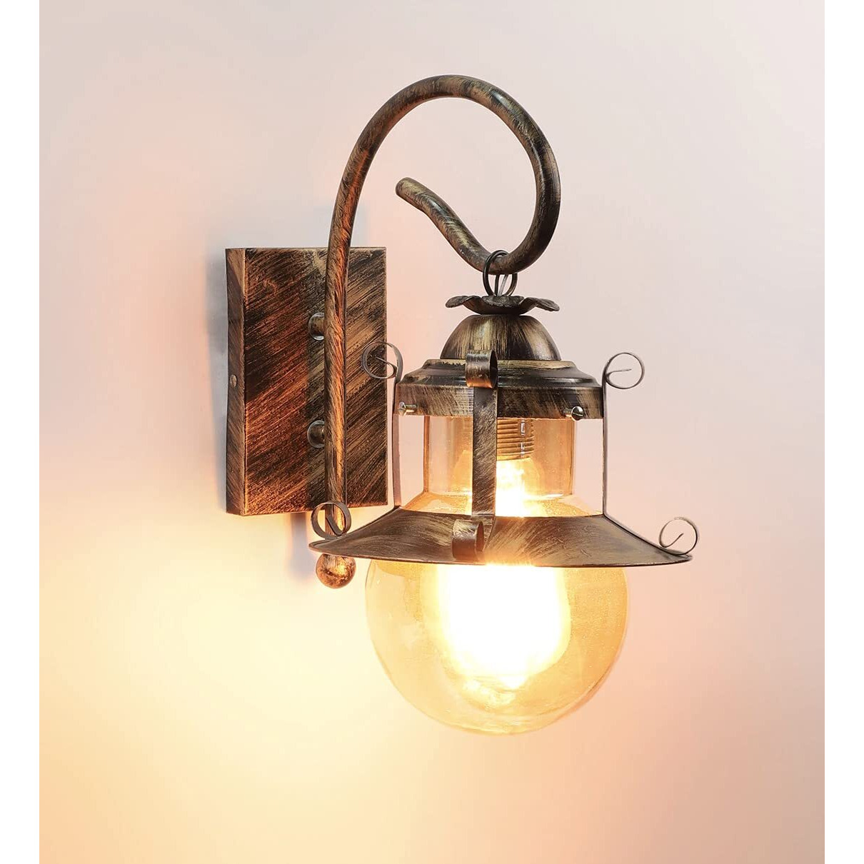 DarkVision Golden Wall Sconce Light, Round Shape for Bedroom, Living room, Caf, Restaurant, Hallway, Kitchen, Over The Dining Table, Hotels, Malls (with Bulb)