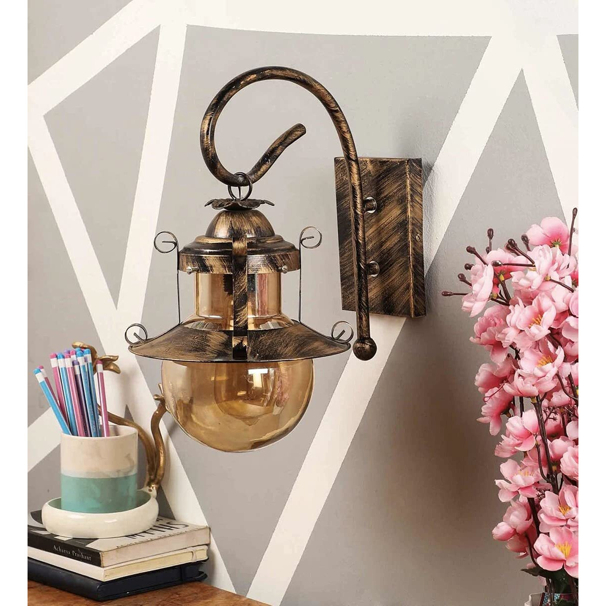 DarkVision Golden Wall Sconce Light, Round Shape for Bedroom, Living room, Caf, Restaurant, Hallway, Kitchen, Over The Dining Table, Hotels, Malls (with Bulb)