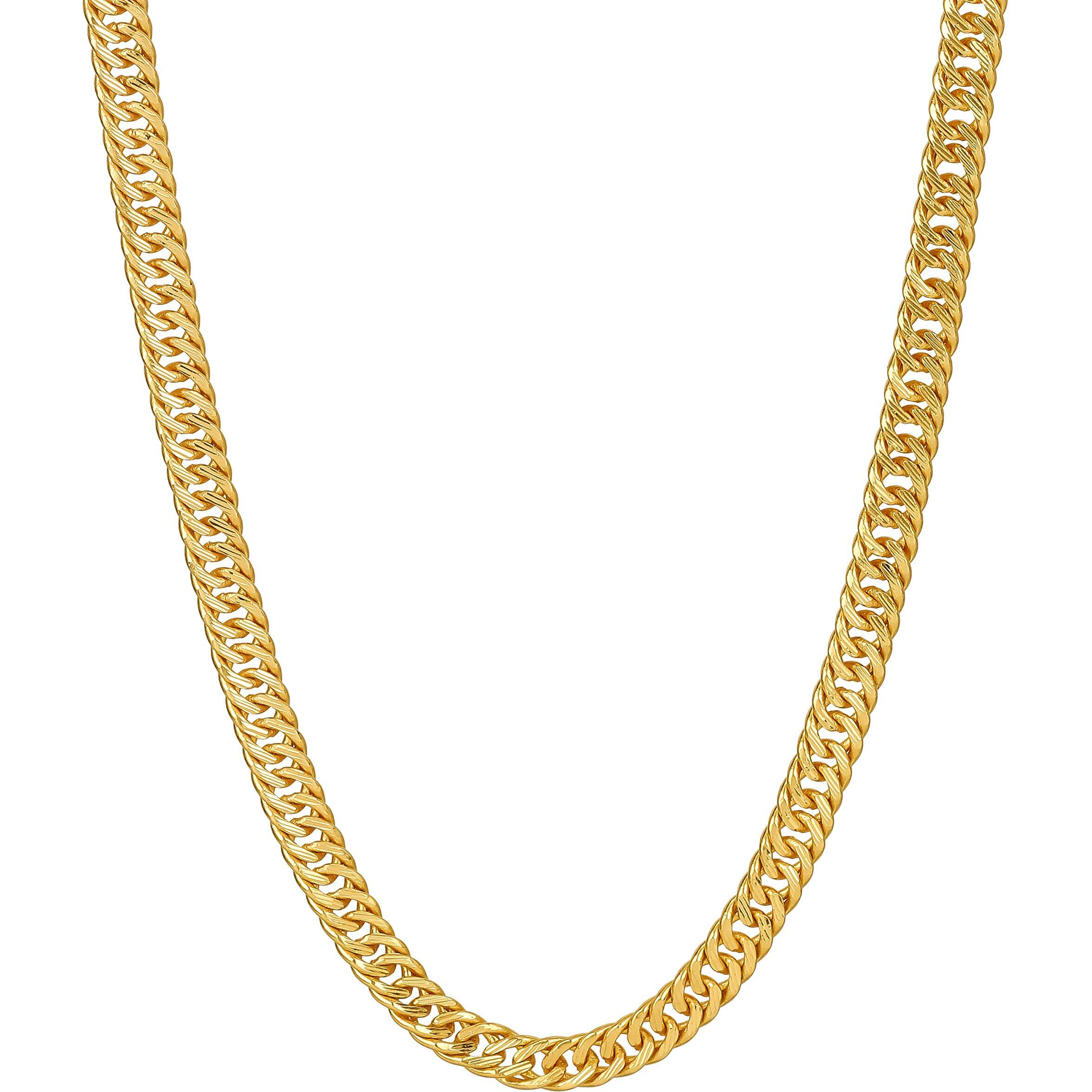 Fashion Frill Golden Chain For Men Boys Gold Plated Chain Necklace For Men Women Boys Stylish Goldn Chain Gifts For Husband Boyfriend Mens Jewellery