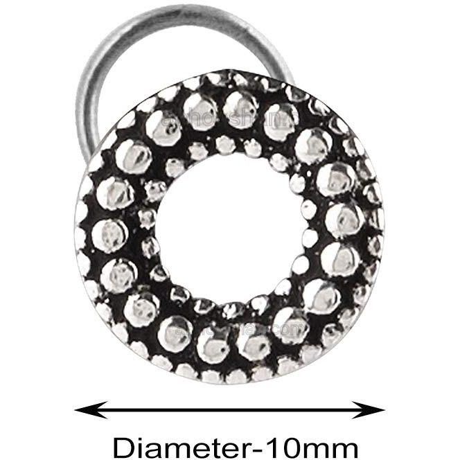 abhooshan Silver Alloy Combo Set of 2 Designer Oxidized Nose Pin Stud for Women and Girls. Piercing required (Bohemian I)