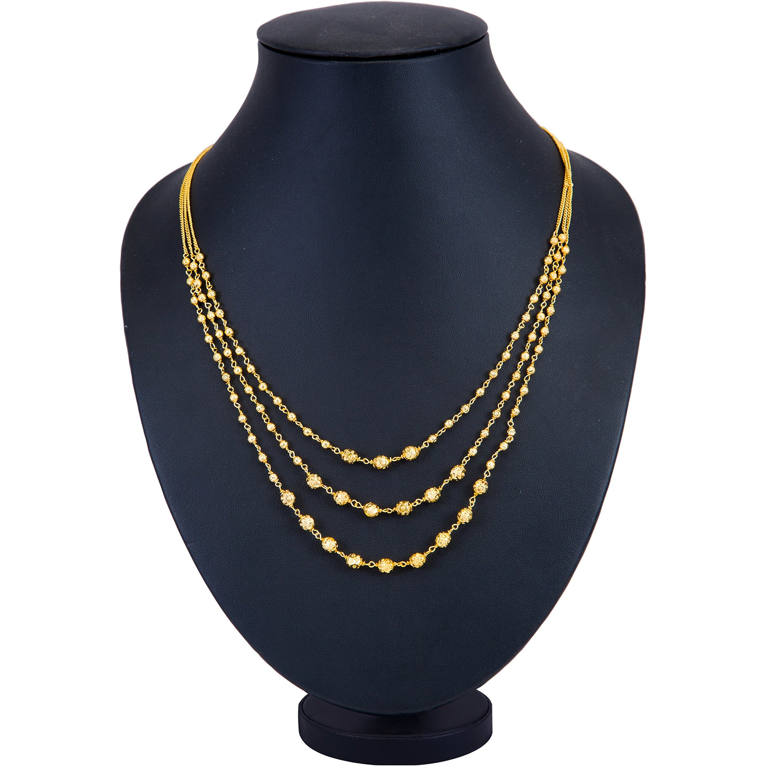 Sukkhi Classic 3 String Gold Plated Necklace Set for women