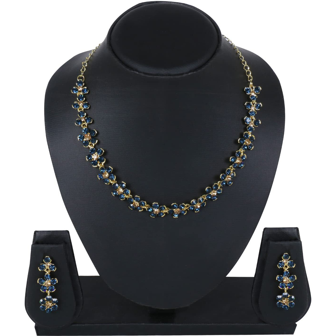 Swasti Jewels Made with Sparkling Swiss Crystals Necklace and Earrings Set For Women Montana
