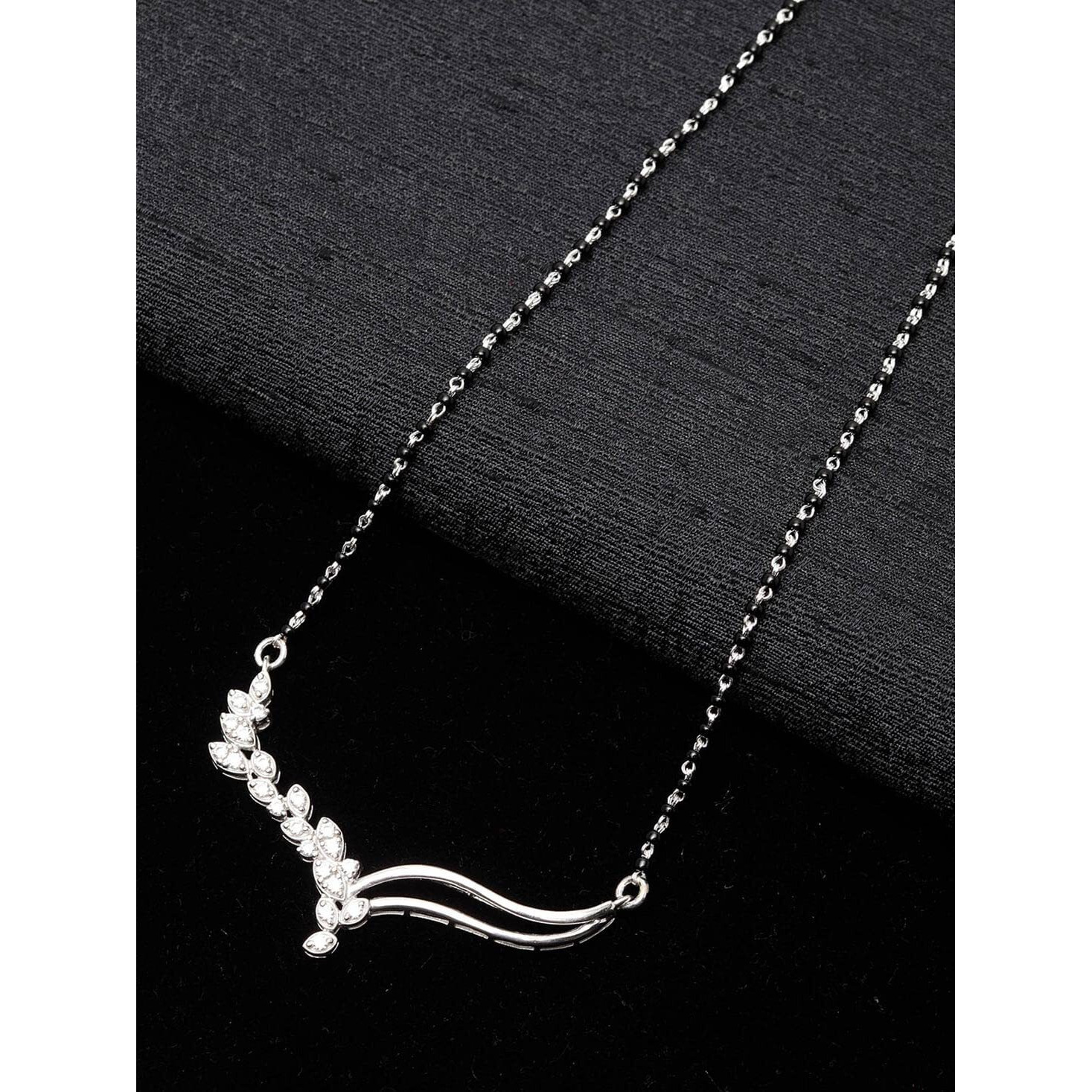 Clara 925 Sterling Silver Freya Mangalsutra Tanmaniya Pendant With Chain Gift for Women and Girls