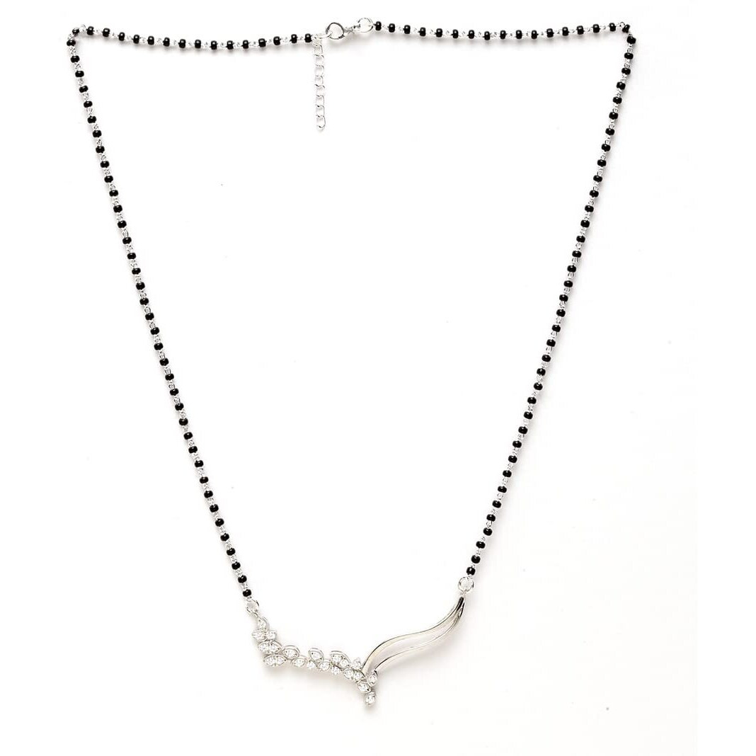 Clara 925 Sterling Silver Freya Mangalsutra Tanmaniya Pendant With Chain Gift for Women and Girls