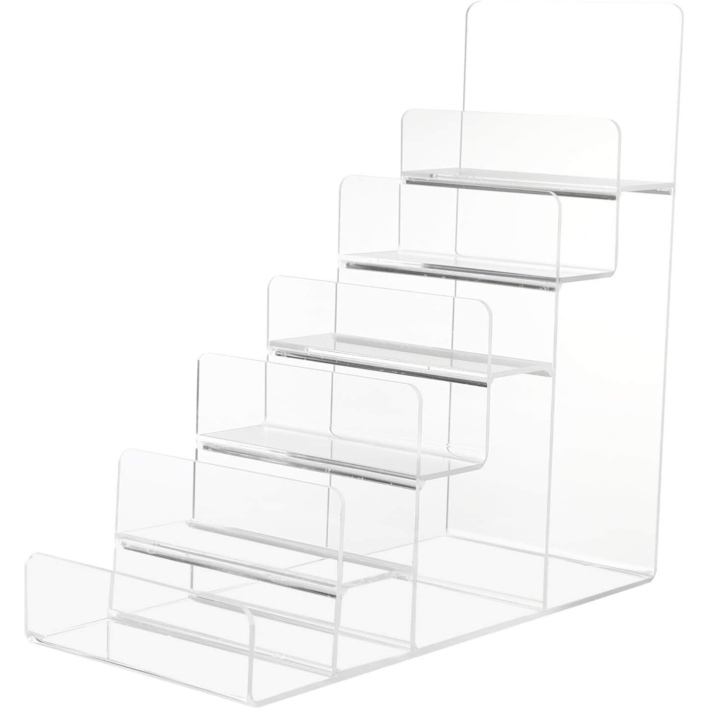 DOITOOL 5- Tier Acrylic Wallet Display Stand Holder, Clear Handbag Purse Display Stand Jewelry Display Riser Purse Handbag Organizer
