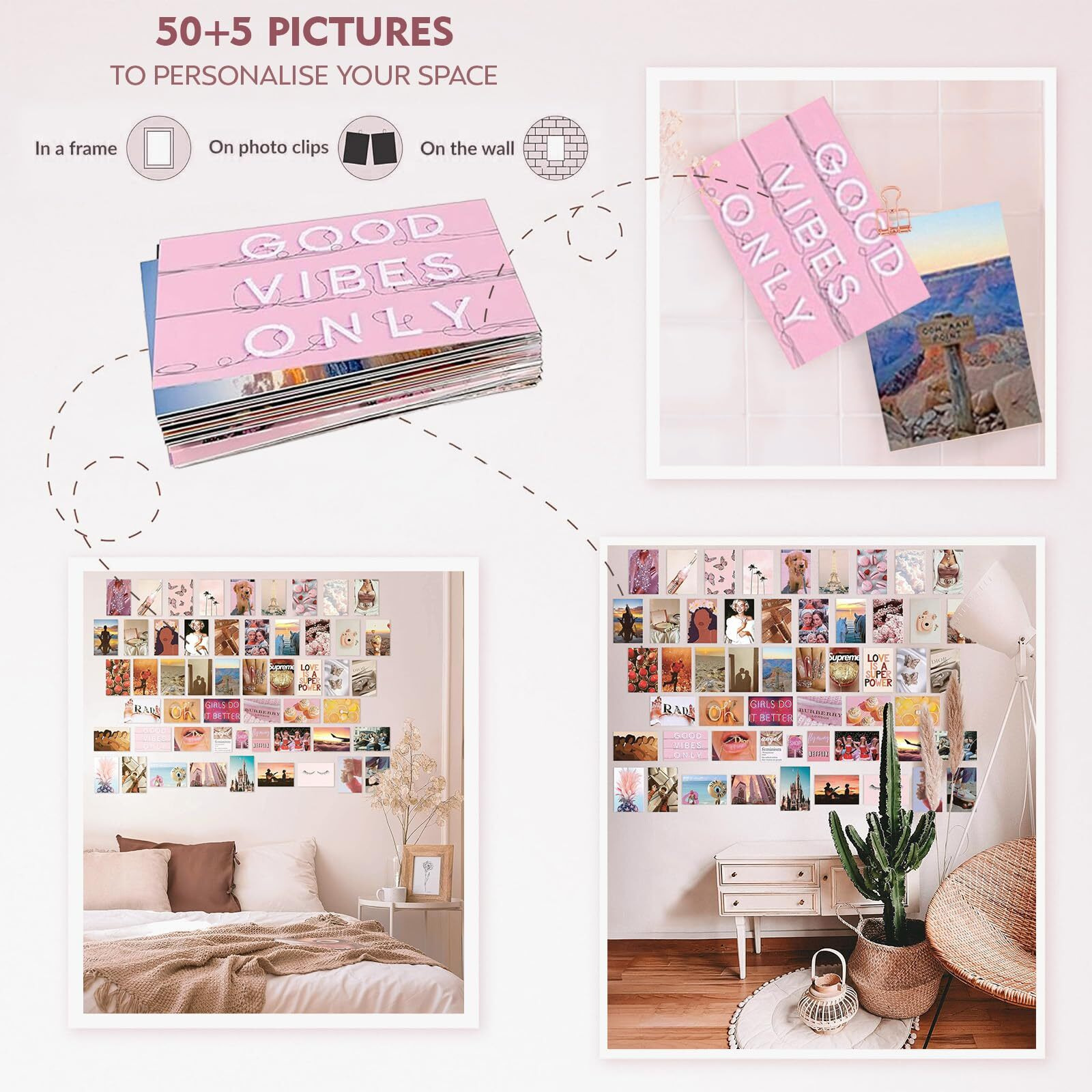 a baby cherry 55 Pieces Wall Art Peel-N-Stick-Wall Collage Kit| Aesthetic Room Decor | Wall Decoration Posters | Wall Posters Aesthetic | Aesthetic Wall Decor | Self Adhesive Posters (4 X 6 Inches)