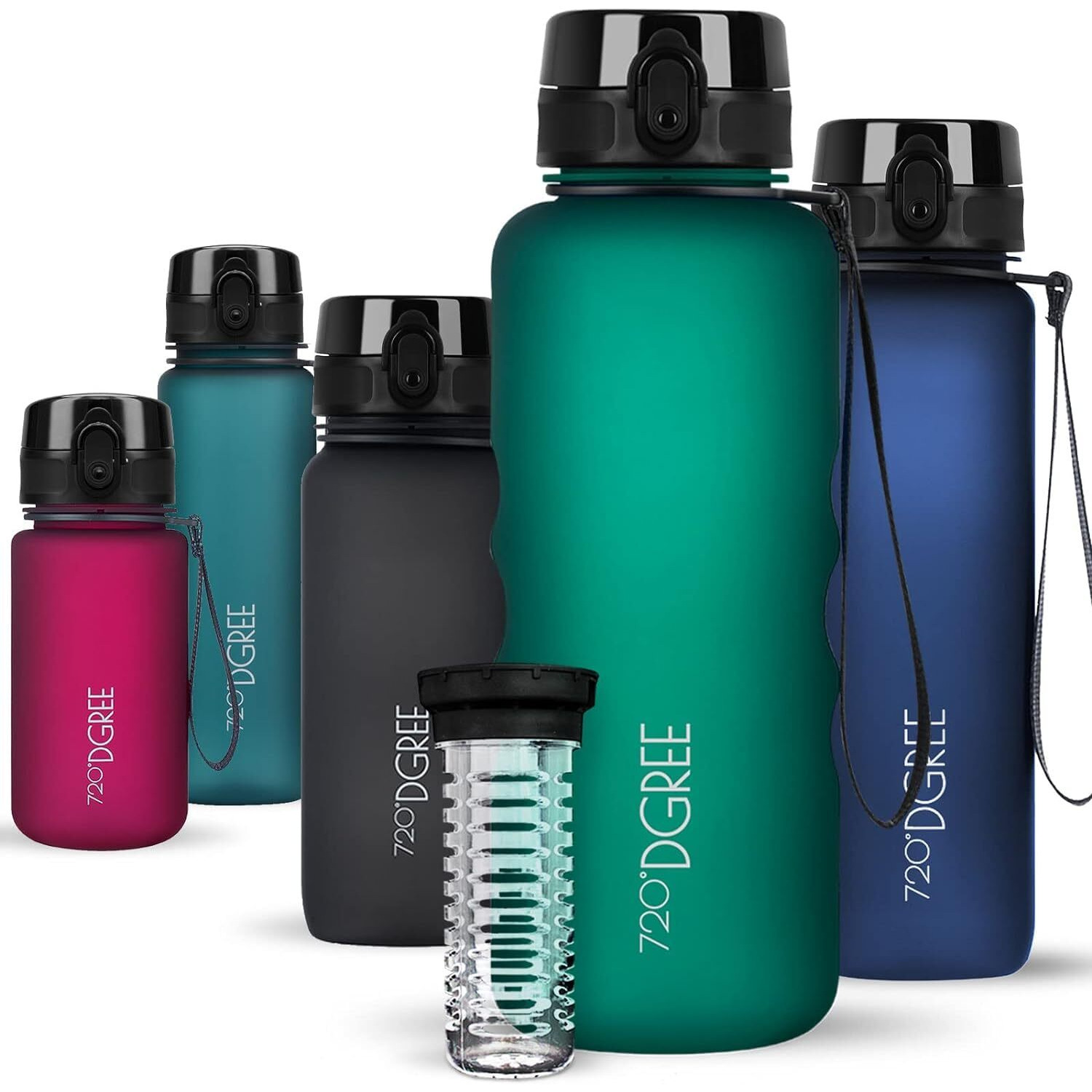 720DGREE Sipper Water Bottle 1.5 litre with Fruit Infuser | BPA, BPS Free | Tritan | For Adults & Kids | For Sports, Gym, Office, Workout | Emerald Green
