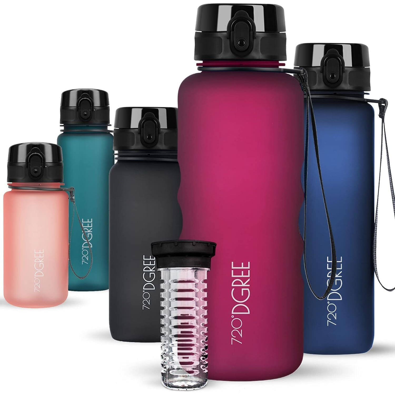 720DGREE Sipper Water Bottle 1.5 litre with Fruit Infuser | BPA, BPS Free | Tritan | For Adults & Kids | For Sports, Gym, Office, Workout | Lavish Plum