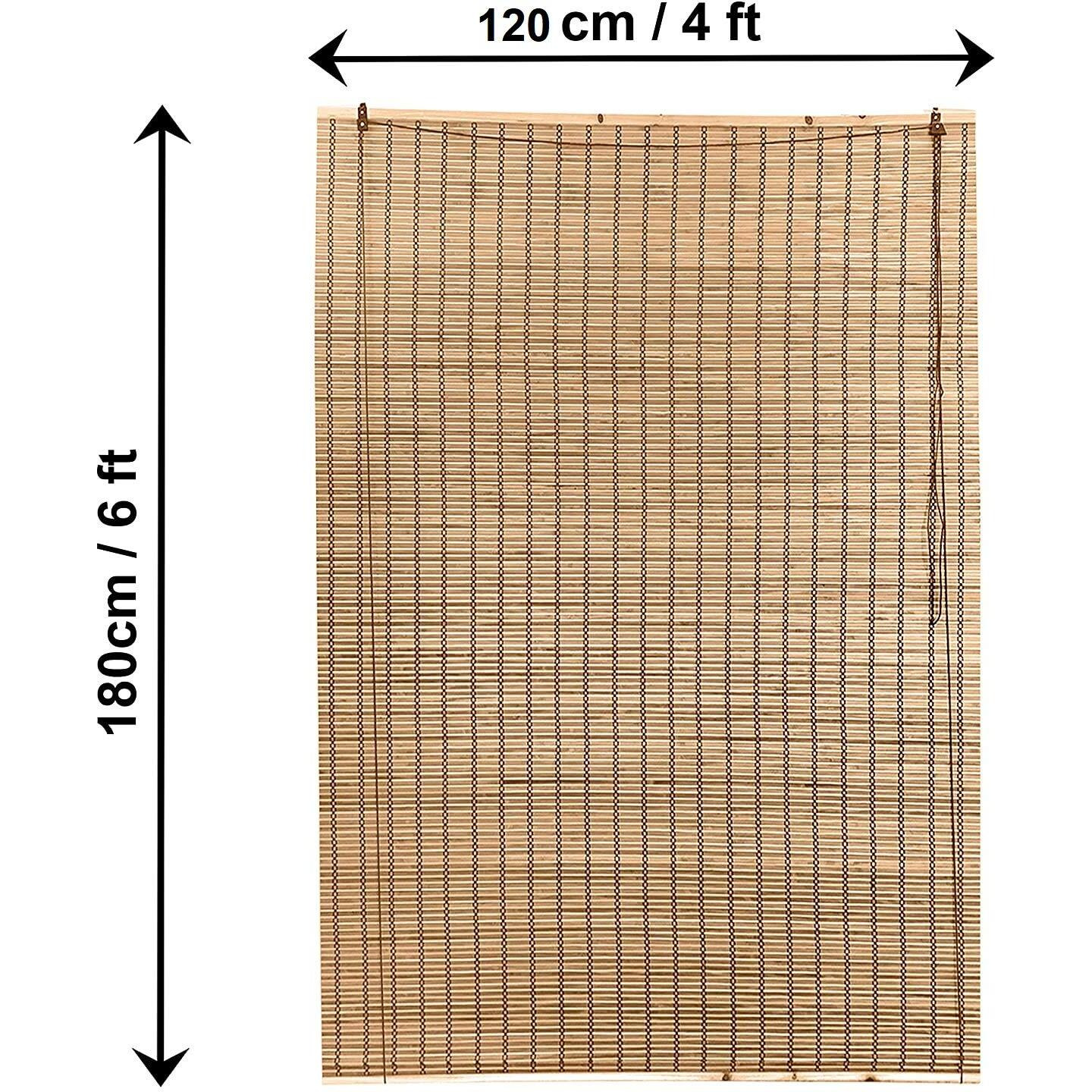 About Space Bamboo Curtain - Roll up Bamboo Curtain/Blinds with Sun,Dust,Privacy & Cold Protection for Window,Door,Hut Screen,Dhaba,Restaurant,Hotel - (Beige,6 Ft Height x 4 Ft Width)(Pack of 2)